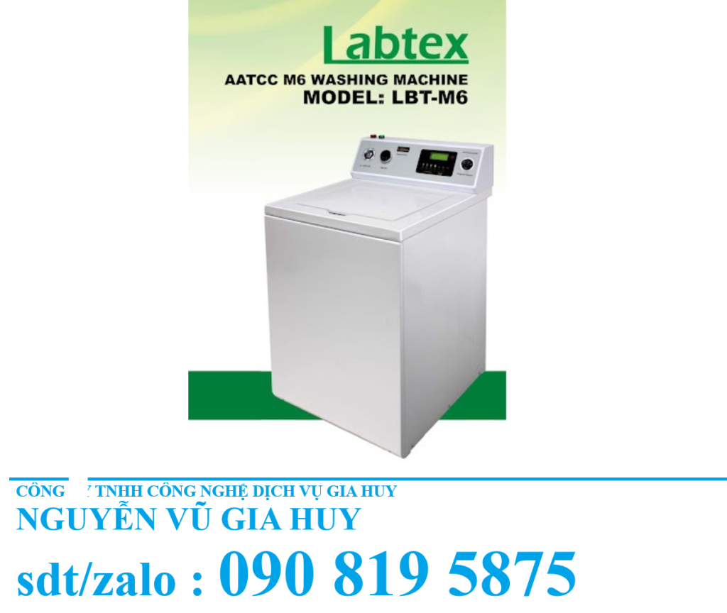 Máy giặt LBT M6 Labtex - Chuẩn AATCC TM88B, TM88C cho ngành may