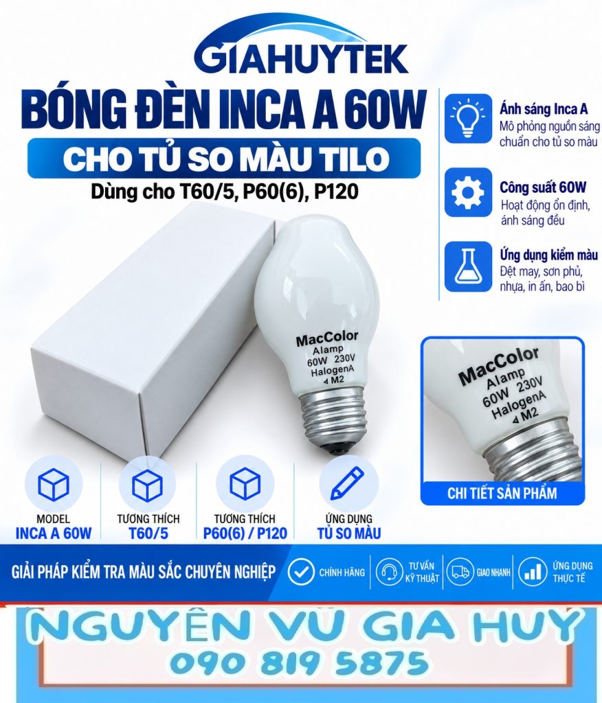 Bóng đèn Inca A 60W 230V cho cấu hình tủ so màu Tilo tương thích