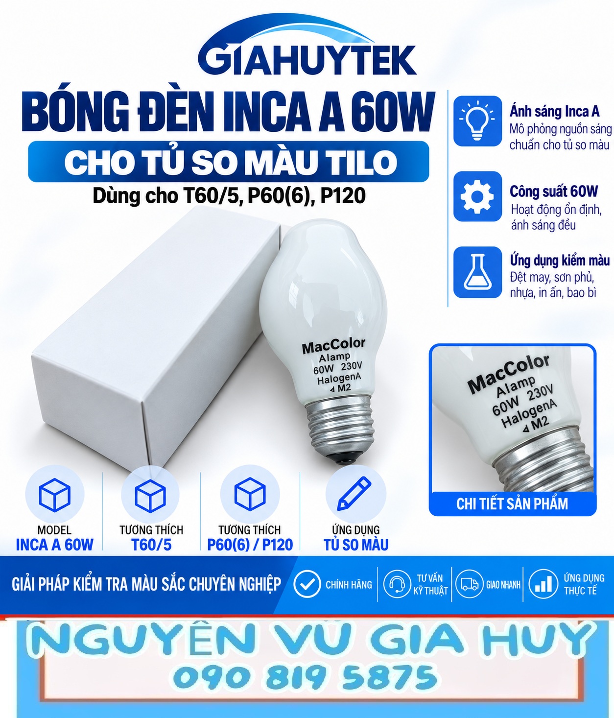 Bóng đèn Inca A 60W 230V cho cấu hình tủ so màu Tilo tương thích