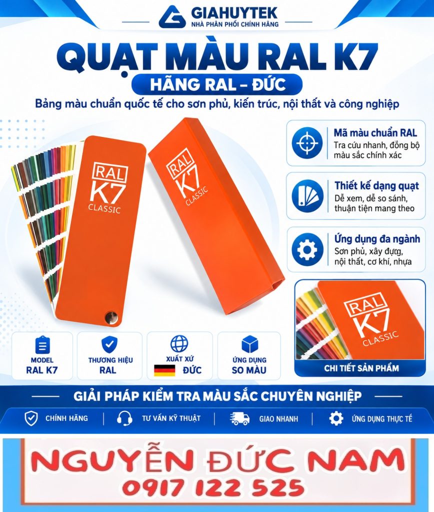 Quạt màu RAL K7 CLASSIC của RAL Đức dùng đối chiếu mã màu